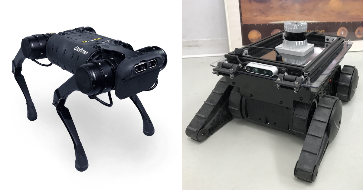 L'équipe du professeur Beltrame testera son système de cartographie à l'aide d'un robot-chien et de trois rovers comme ceux-ci. (Photos : Unitree Robotics; équipe de Pr Giovanni Beltrame) L'équipe du professeur Beltrame testera son système de cartographie à l'aide d'un robot-chien et de trois rovers comme ceux-ci. (Photos : Unitree Robotics; équipe de Pr Giovanni Beltrame)