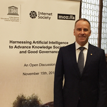 François Bertrand panéliste d’une rencontre internationale sur l’intelligence artificielle, les sociétés du savoir et la bonne gouvernance à Paris