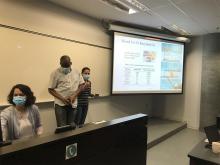 Molood Alsadat Hoseinizadeh, Souleymane Kouma and Soseh Zadoorian presenting the results of the analyzed case study Molood Alsadat Hoseinizadeh, Souleymane Kouma and Soseh Zadoorian presenting the results of the analyzed case study