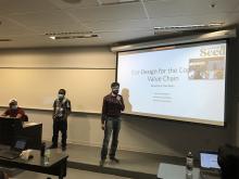 Sachin Samarakone, Vinayak Venkataraman and Dieudonné Niyonkurupresenting the results of the analyzed case study Sachin Samarakone, Vinayak Venkataraman and Dieudonné Niyonkurupresenting the results of the analyzed case study