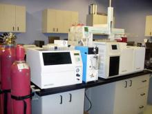 Industrial wastewater and overflow water: Gas chromatograph with mass spectrometer (GC-MS)