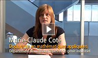 Marie Claude Coté, Doctorante, en mathémathiques appliquées 