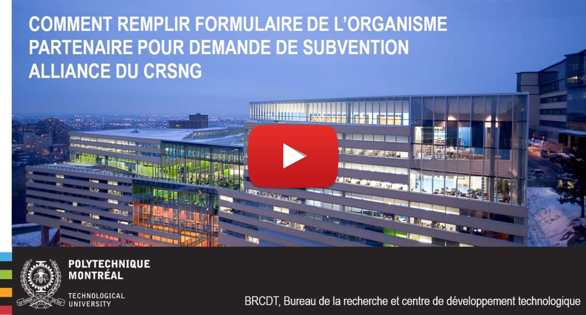 Remplir le formulaire du partenaire pour une demande Alliance du CRSNG