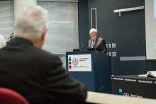 Christophe Guy, directeur général de Polytechnique Montréal, lors de l'inauguration de la Chaire de recherche industrielle CRSNG-Hydro-Québec-Schneider Electric en optimisation des réseaux électriques intelligents.