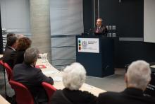 Karim Zaghib, directeur principal par intérim à l’Institut de recherche d’Hydro-Québec, lors de l'inauguration de la Chaire de recherche industrielle CRSNG-Hydro-Québec-Schneider Electric en optimisation des réseaux électriques intelligents.