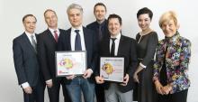 De gauche à droite : Dr Fabrice Brunet, président-directeur général du Centre hospitalier de l’Université de Montréal (CHUM); François Bertrand, directeur de la recherche, de l’innovation et des affaires internationales de Polytechnique Montréal; Dr Kevin Petrecca, chef du Service de neurochirurgie, chercheur spécialiste du cancer du cerveau et titulaire de la Chaire William Feindel de recherche en neuro-oncologie à l’Institut et hôpital neurologiques de Montréal (le Neuro); Damien Chalaud, directeur des co