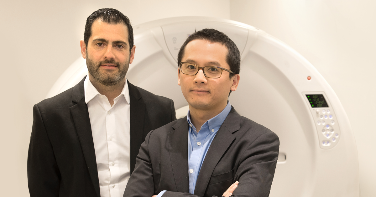 Samuel Kadoury, researcher at the CRCHUM and professor at Polytechnique Montréal, and Dr. An Tang, radiologist and researcher at the CRCHUM and professor at Université de Montréal.