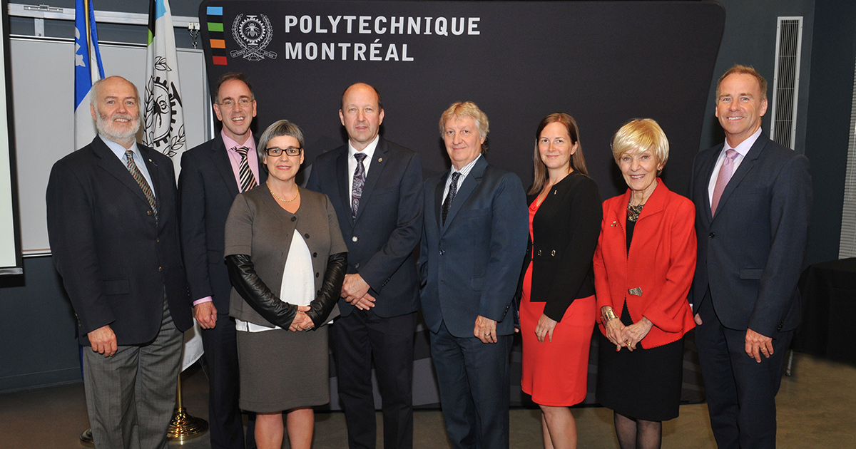 From left to right: Christophe Guy, Chief Executive Officer of Polytechique Montréal; Réal Ménard, in charge of sustainable development, environment, large parks and green spaces at the Ville de Montréal and Mayor of Mercier–Hochelaga-Maisonneuve borough; From left to right: Christophe Guy, Chief Executive Officer of Polytechique Montréal; Réal Ménard, in charge of sustainable development, environment, large parks and green spaces at the Ville de Montréal and Mayor of Mercier–Hochelaga-Maisonneuve borough;
