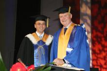 De gauche à droite : M. Alexandre Chabot, secrétaire général de l’Université de Montréal; M. Paul Lepage, président de TELUS Santé.