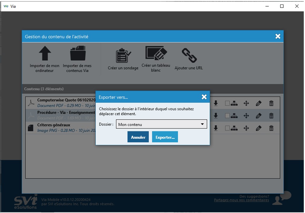 Gestion ducument -4 Exporter le document vers ...