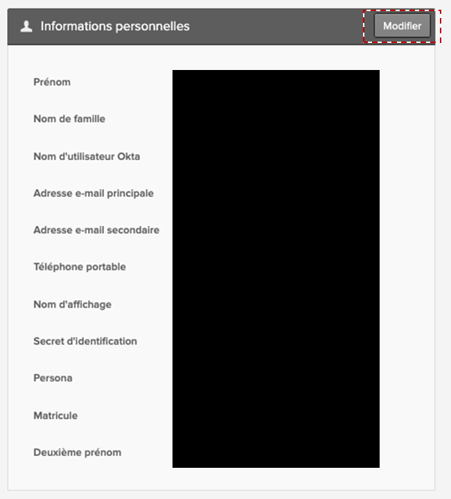 Cliquez sur Modifier le profil